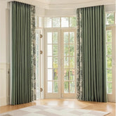 Cortinado Opaco de Chenille Botânico Patchwork Camila Farmhouse Preto